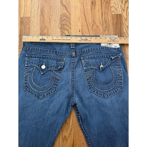 True Religion Mens Boot Cut Jeans 40 X 32 Flap Pockets Medium Wash Made In USA - Picture 7 of 8